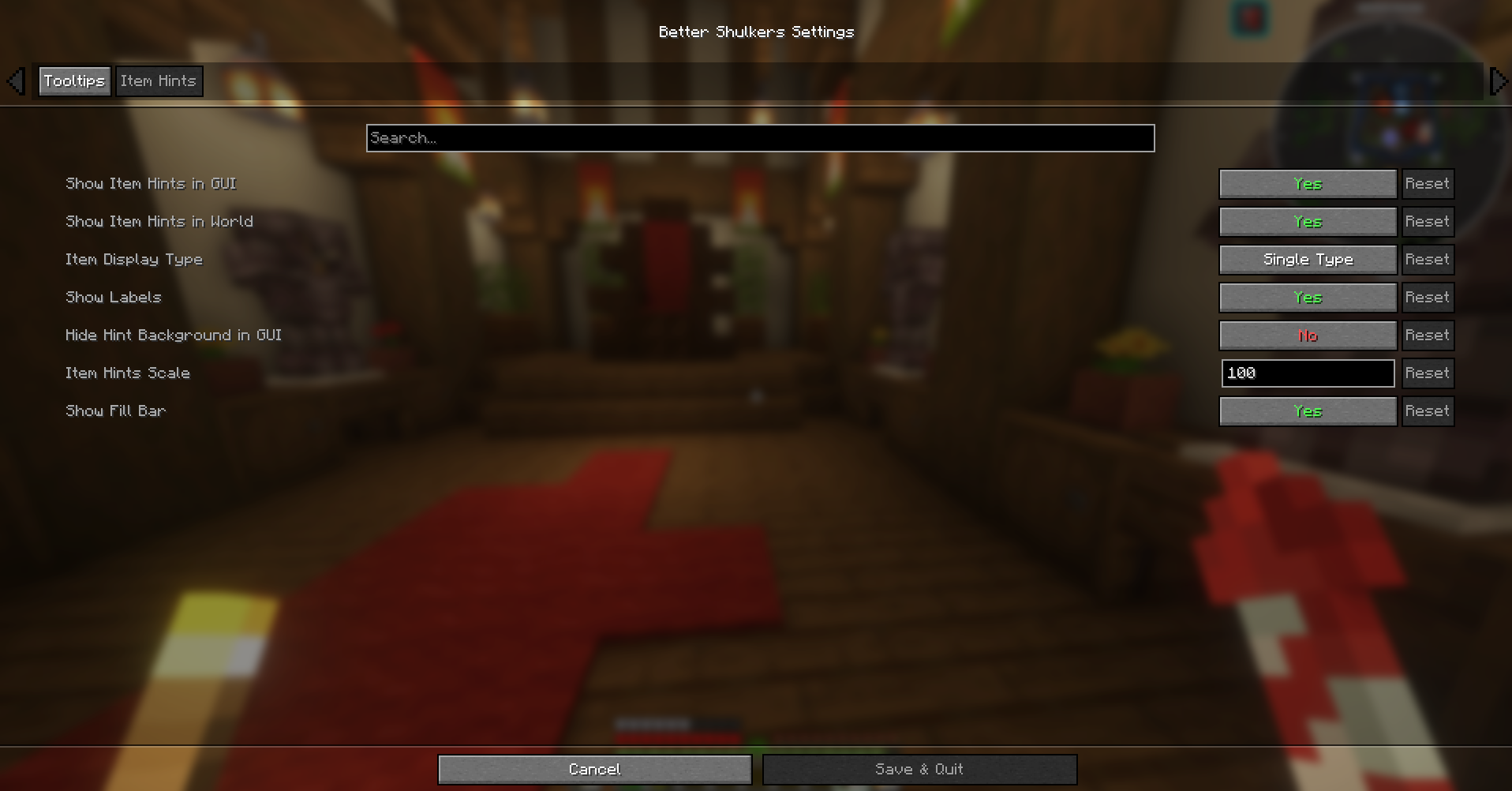 Item hints and related options